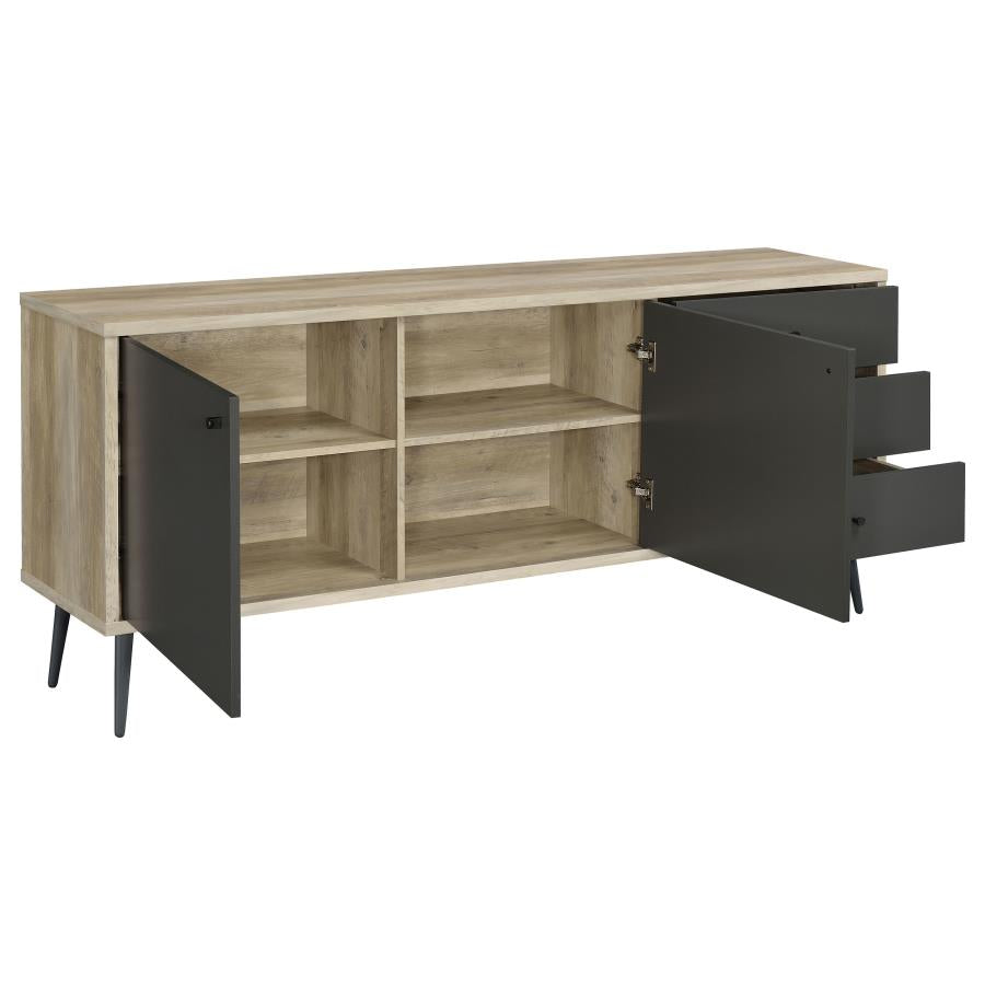 Maeve 2-door Engineered Wood Cabinet Antique Pine and Grey - 950352