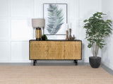 Aminah 3-door Wood Accent Cabinet Natural and Black - 950383