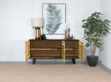 Aminah 3-door Wood Accent Cabinet Natural and Black - 950383