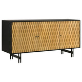 Aminah 3-door Wood Accent Cabinet Natural and Black - 950383