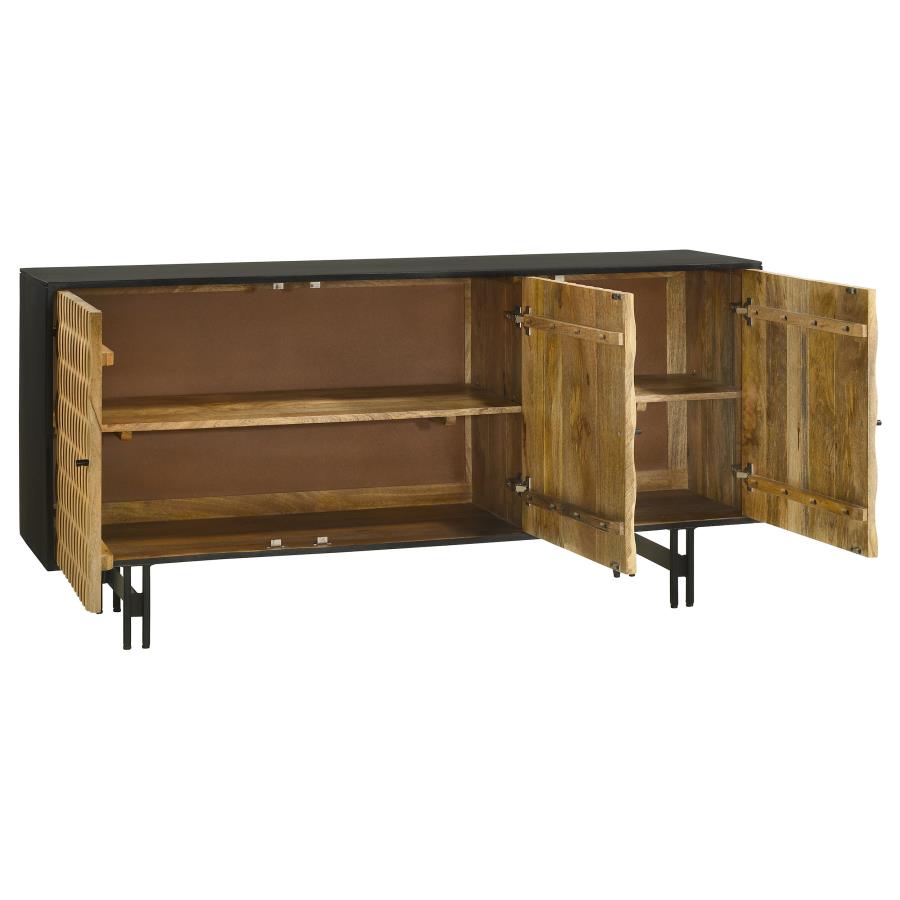 Aminah 3-door Wood Accent Cabinet Natural and Black - 950383