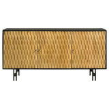 Aminah 3-door Wood Accent Cabinet Natural and Black - 950383
