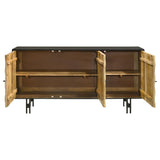 Aminah 3-door Wood Accent Cabinet Natural and Black - 950383