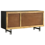Aminah 3-door Wood Accent Cabinet Natural and Black - 950383
