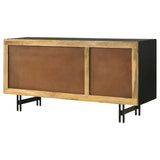 Aminah 3-door Wood Accent Cabinet Natural and Black - 950383