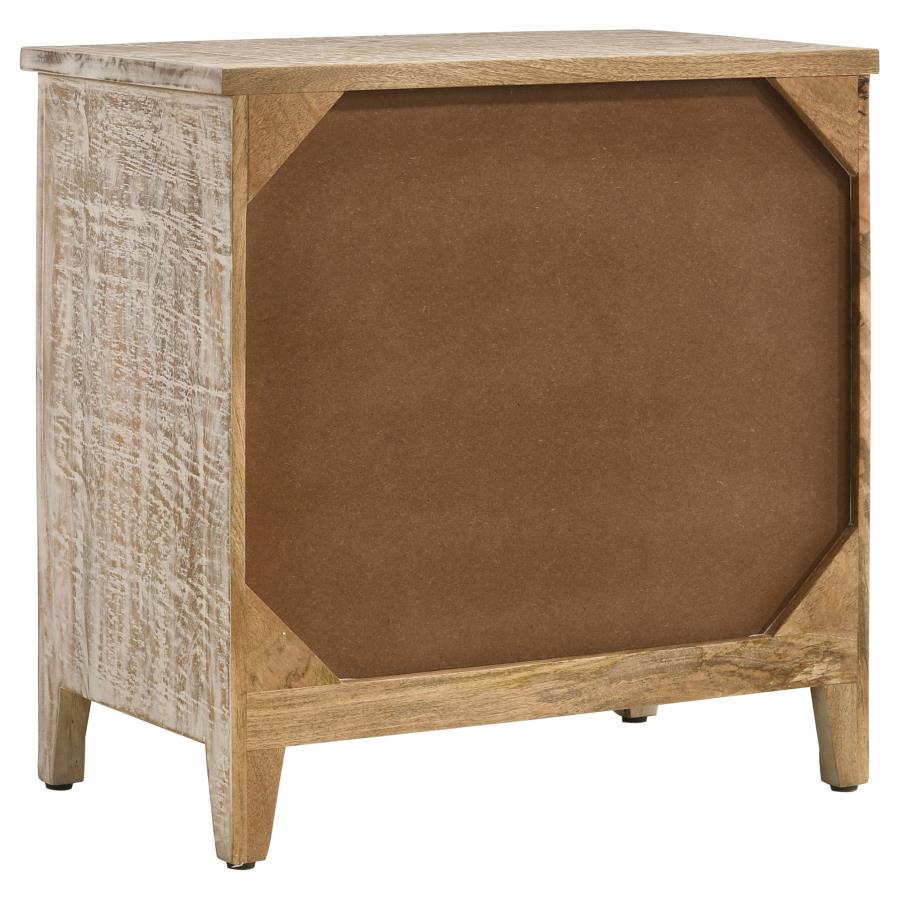 Mariska 3-drawer Wood Mandala Cabinet Distressed White - 950390