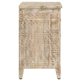 Mariska 3-drawer Wood Mandala Cabinet Distressed White - 950390