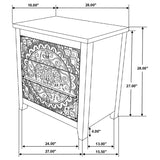 Mariska 3-drawer Wood Mandala Cabinet Distressed White - 950390