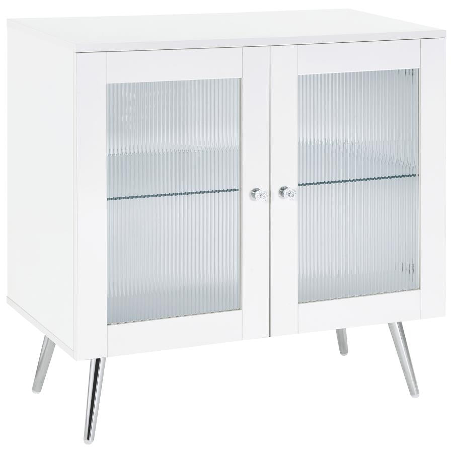 Nieta 2-door Engineered Wood Accent Cabinet White High Gloss - 950396