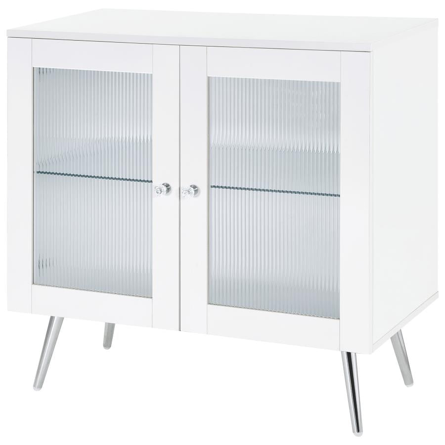 Nieta 2-door Engineered Wood Accent Cabinet White High Gloss - 950396