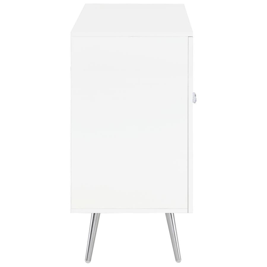 Nieta 2-door Engineered Wood Accent Cabinet White High Gloss - 950396