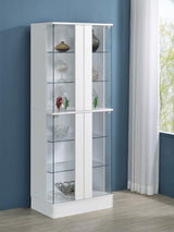 Cabra 4-door LED Curio Display Cabinet White High Gloss - 950397