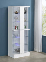 Cabra 4-door LED Curio Display Cabinet White High Gloss - 950397