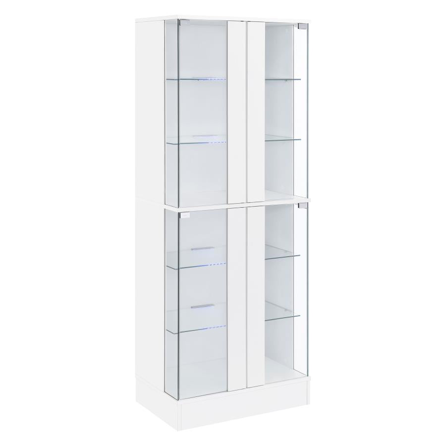 Cabra 4-door LED Curio Display Cabinet White High Gloss - 950397