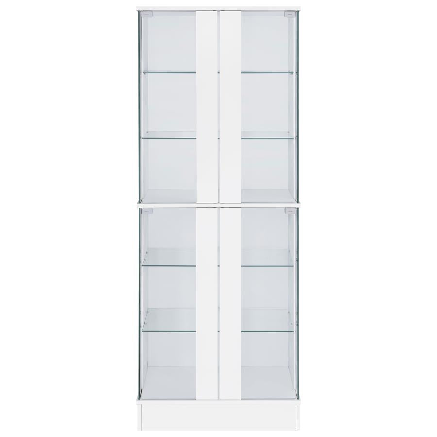 Cabra 4-door LED Curio Display Cabinet White High Gloss - 950397