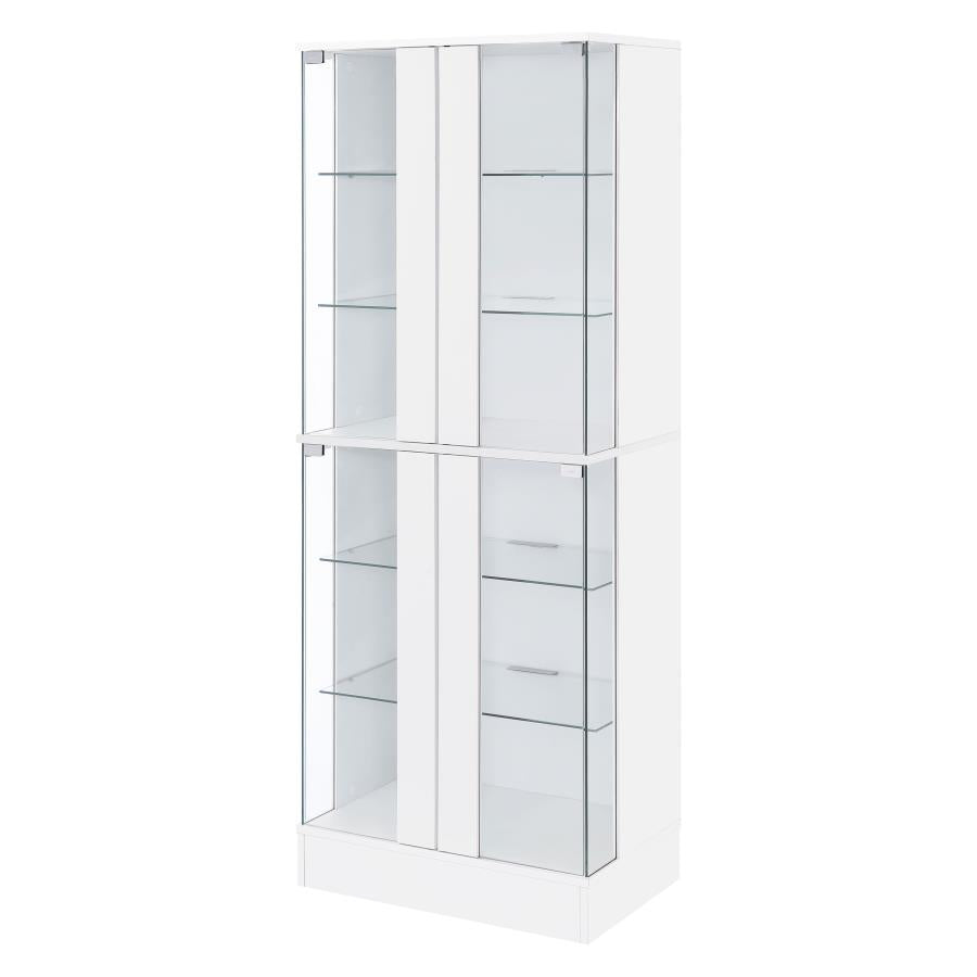 Cabra 4-door LED Curio Display Cabinet White High Gloss - 950397