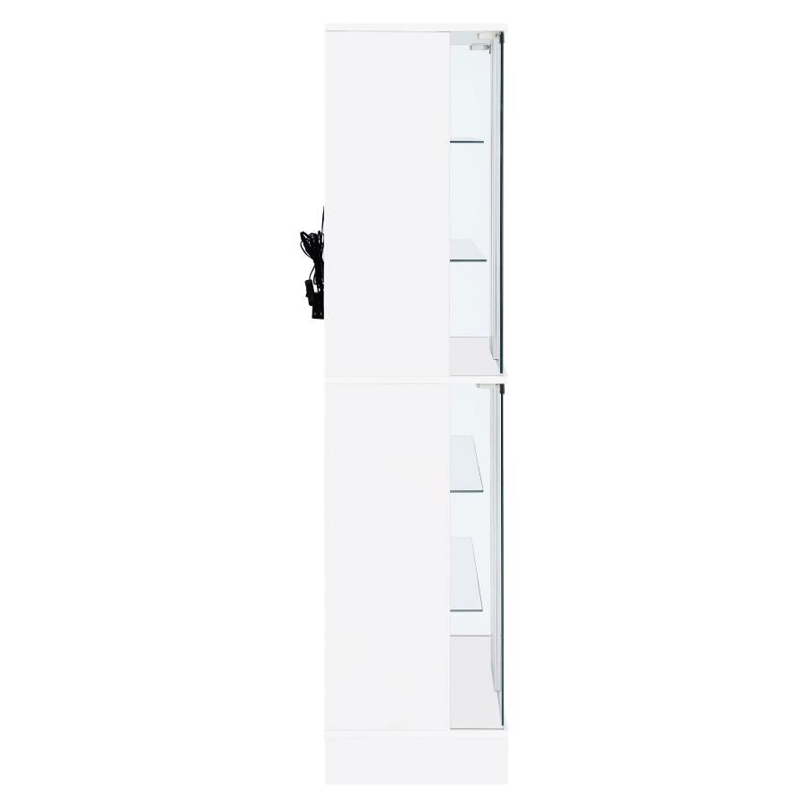 Cabra 4-door LED Curio Display Cabinet White High Gloss - 950397