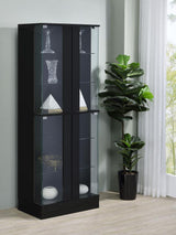 Cabra 4-door LED Curio Display Cabinet Black High Gloss - 950398