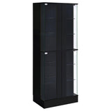 Cabra 4-door LED Curio Display Cabinet Black High Gloss - 950398