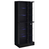 Cabra 4-door LED Curio Display Cabinet Black High Gloss - 950398