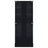 Cabra 4-door LED Curio Display Cabinet Black High Gloss - 950398