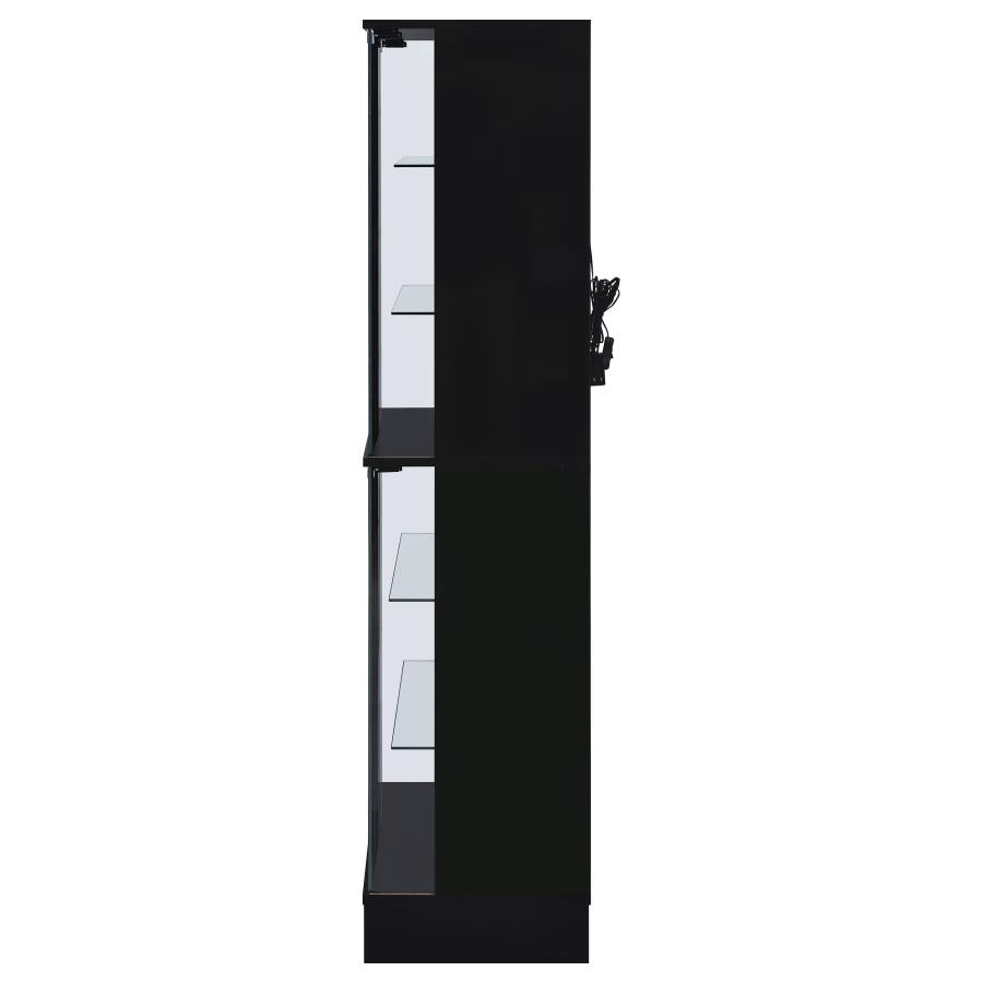 Cabra 4-door LED Curio Display Cabinet Black High Gloss - 950398
