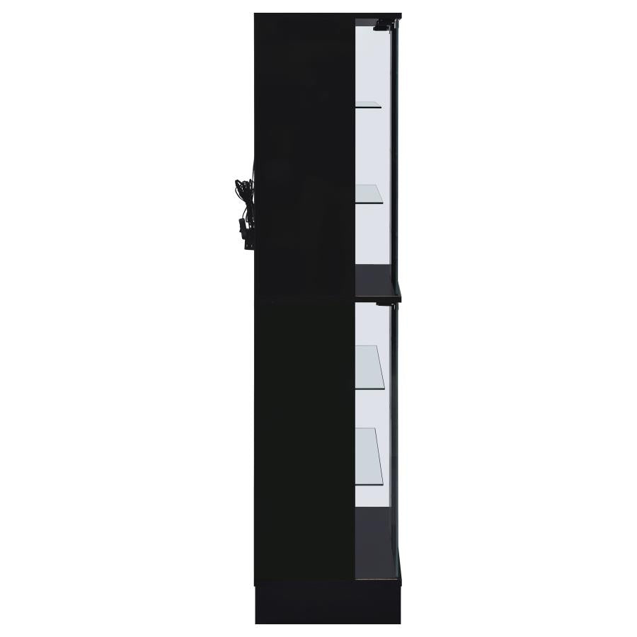 Cabra 4-door LED Curio Display Cabinet Black High Gloss - 950398