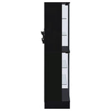 Cabra 4-door LED Curio Display Cabinet Black High Gloss - 950398