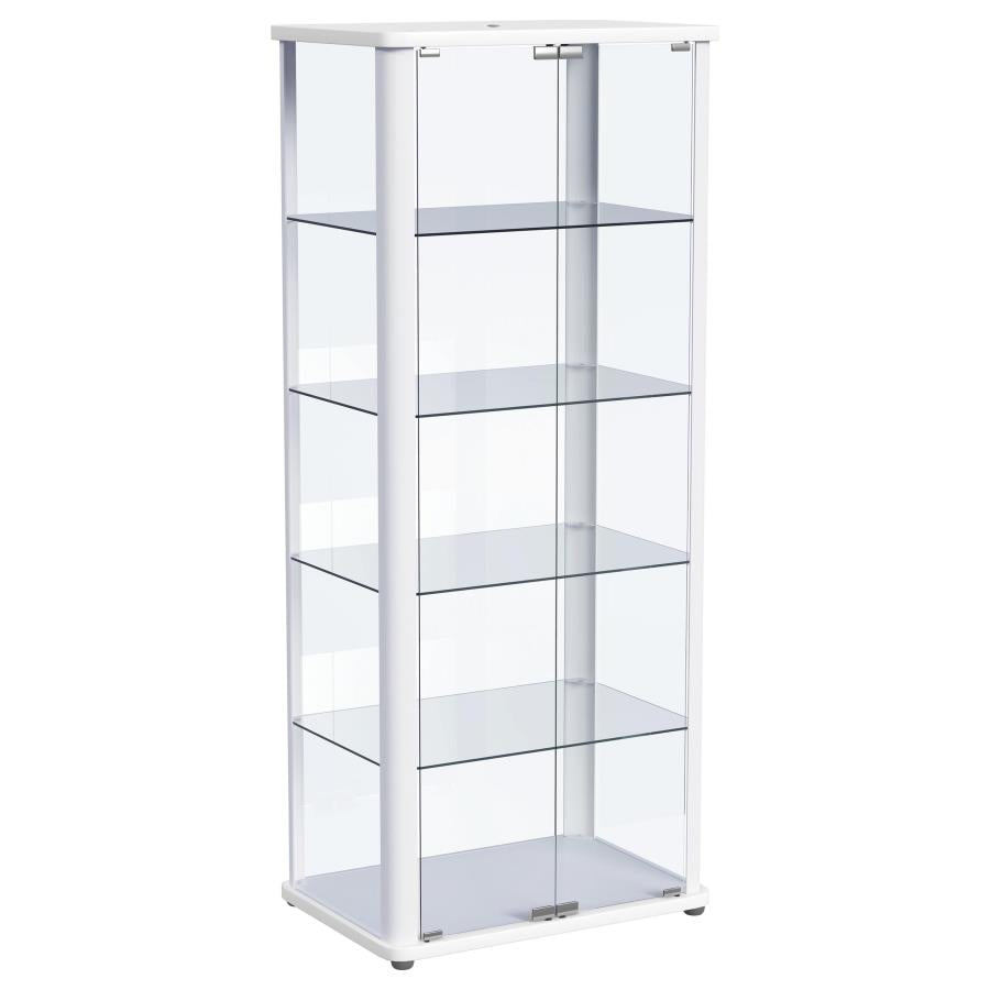 Aero 5-shelf Display Curio Cabinet with LED Lighting White - 950399