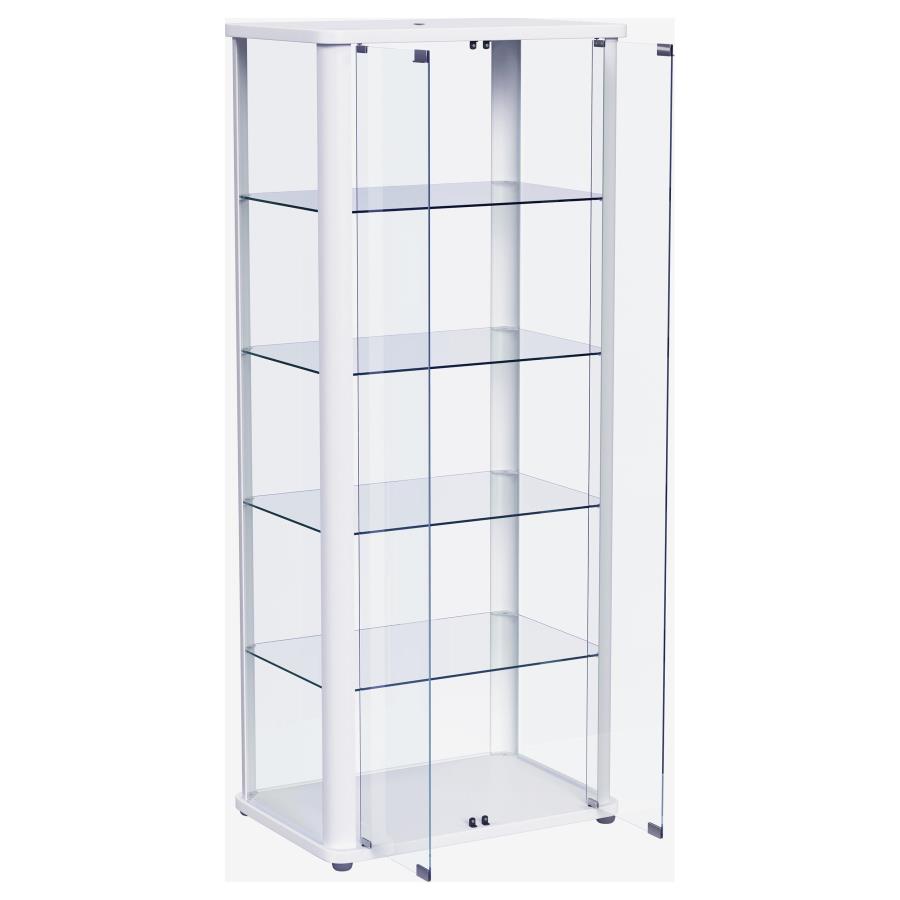 Aero 5-shelf Display Curio Cabinet with LED Lighting White - 950399