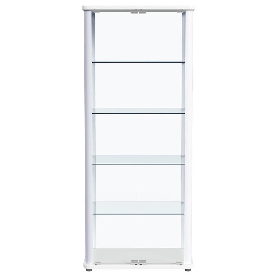 Aero 5-shelf Display Curio Cabinet with LED Lighting White - 950399
