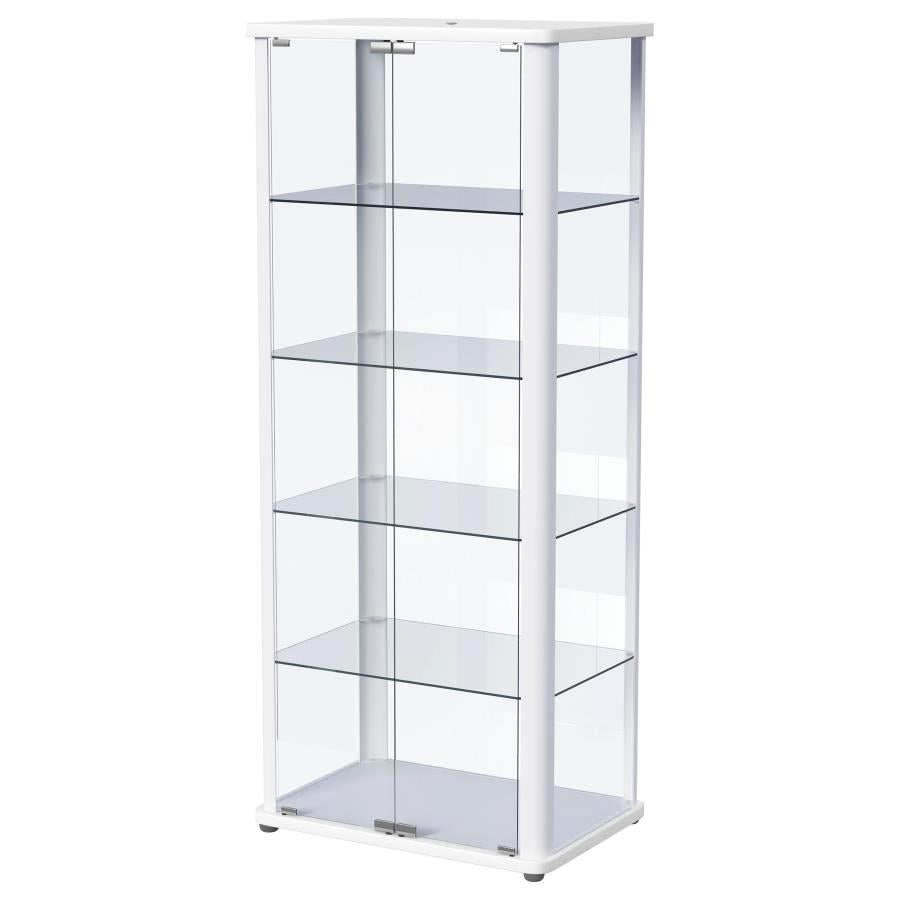 Aero 5-shelf Display Curio Cabinet with LED Lighting White - 950399