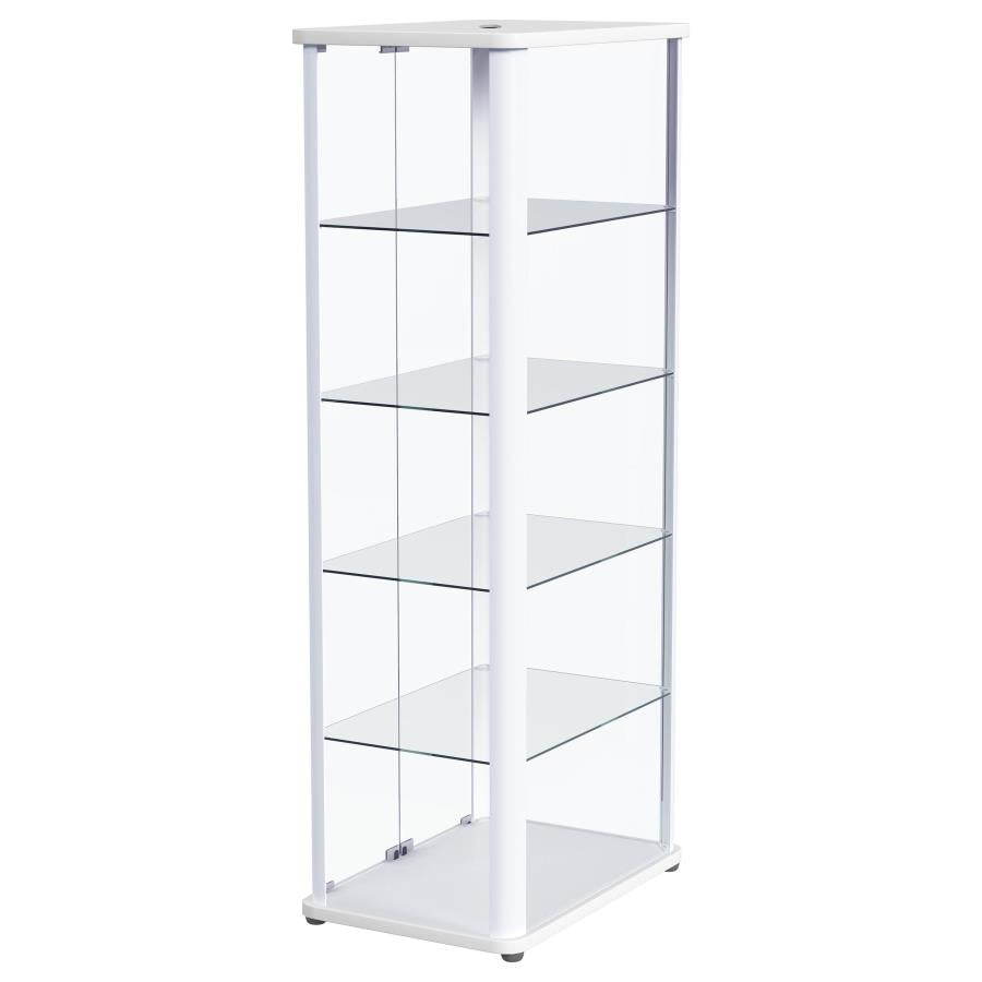 Aero 5-shelf Display Curio Cabinet with LED Lighting White - 950399
