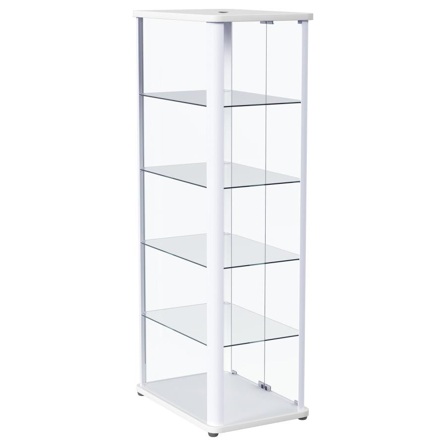 Aero 5-shelf Display Curio Cabinet with LED Lighting White - 950399