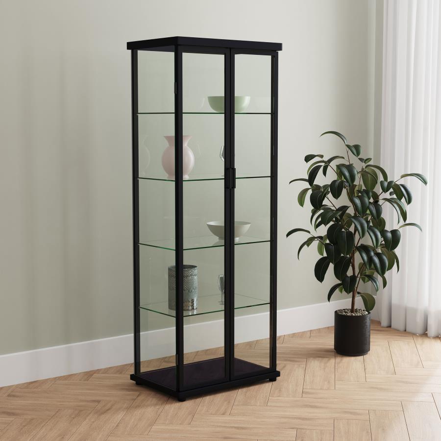 Aero 4-shelf Display Curio Cabinet with LED Lighting Black - 950400