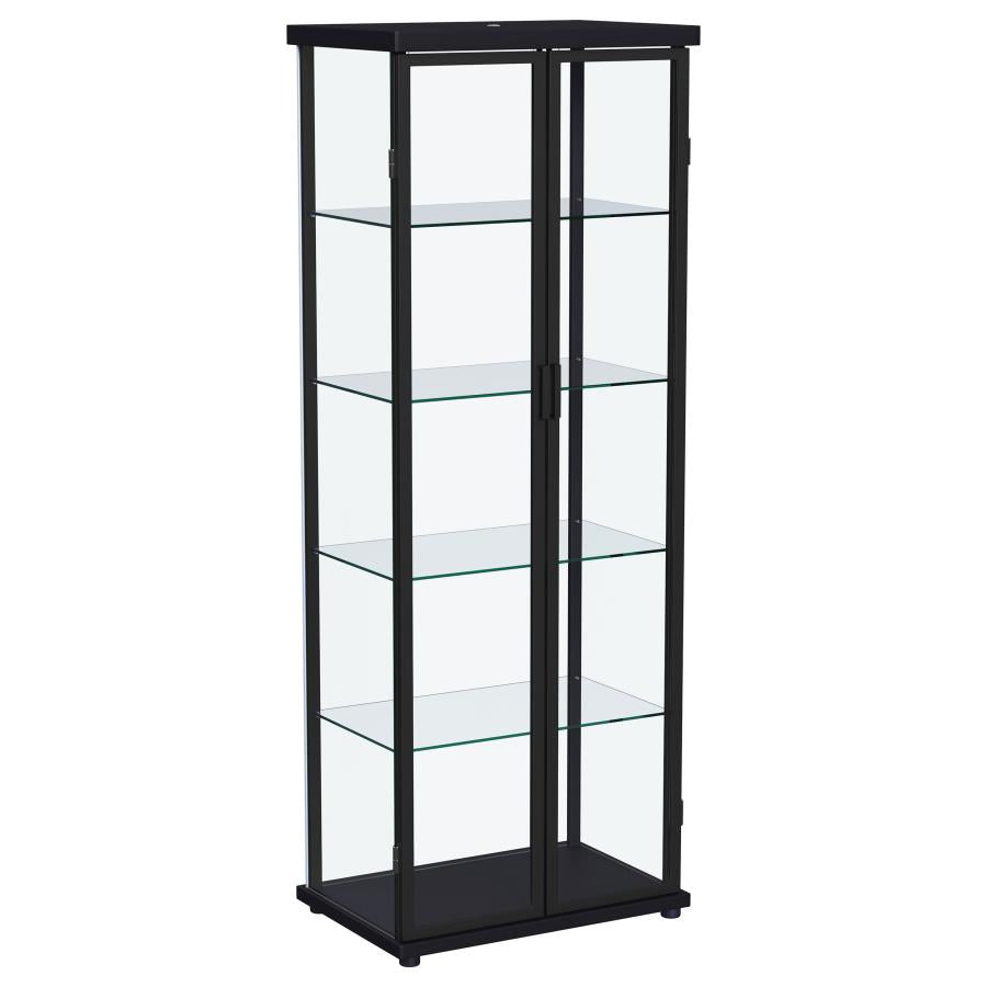 Aero 4-shelf Display Curio Cabinet with LED Lighting Black - 950400