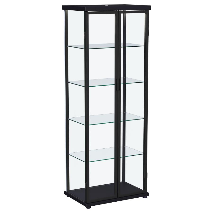 Aero 4-shelf Display Curio Cabinet with LED Lighting Black - 950400