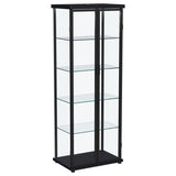 Aero 4-shelf Display Curio Cabinet with LED Lighting Black - 950400