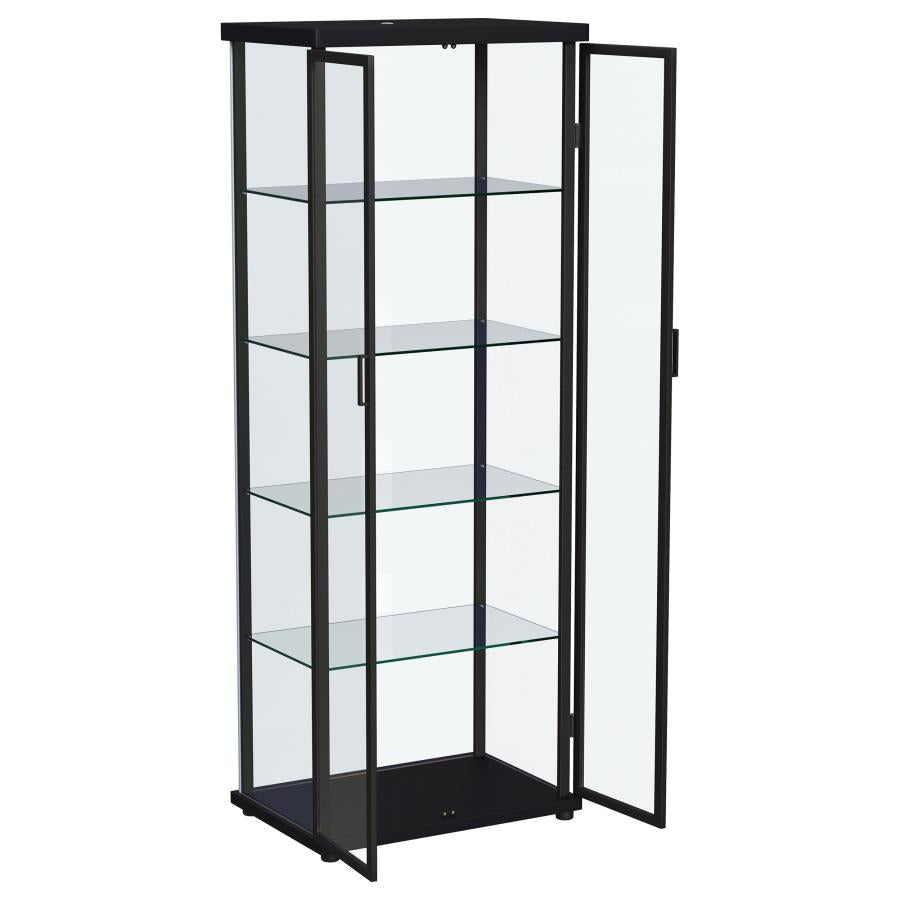 Aero 4-shelf Display Curio Cabinet with LED Lighting Black - 950400