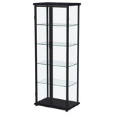 Aero 4-shelf Display Curio Cabinet with LED Lighting Black - 950400