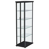 Aero 4-shelf Display Curio Cabinet with LED Lighting Black - 950400