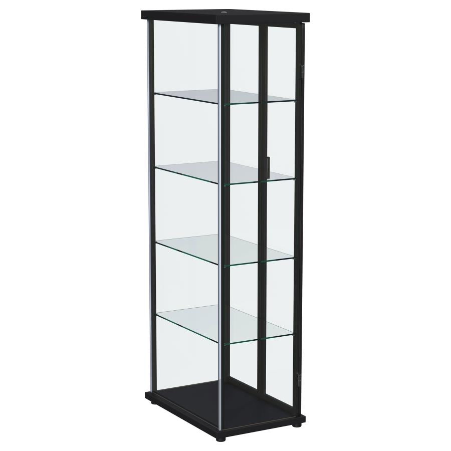 Aero 4-shelf Display Curio Cabinet with LED Lighting Black - 950400