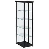 Aero 4-shelf Display Curio Cabinet with LED Lighting Black - 950400