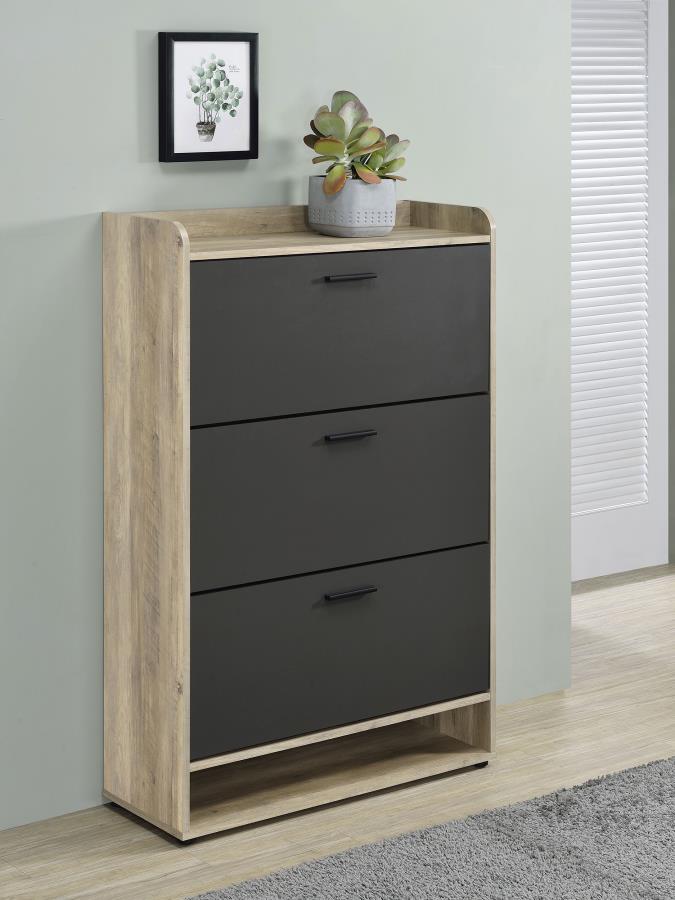 Denia 3-tier Engineered Wood Shoe Cabinet Grey - 950404