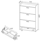 Denia 3-tier Engineered Wood Shoe Cabinet Grey - 950404