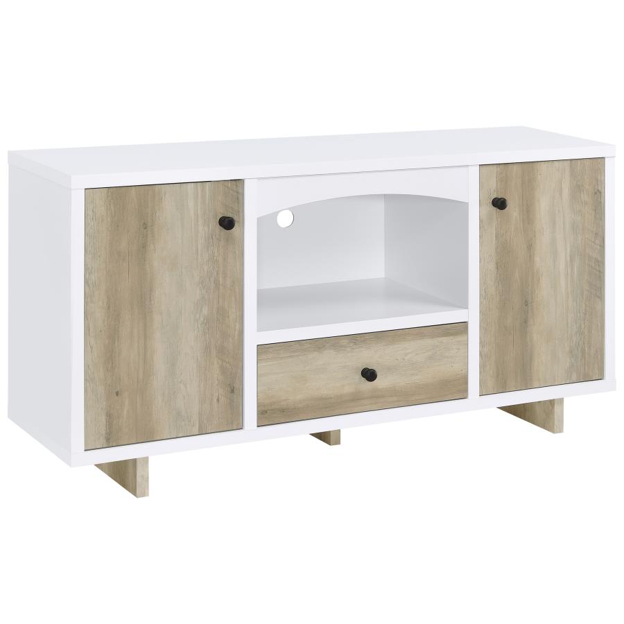 Dalton 2-door Storage Cabinet White and Distressed Pine - 950405