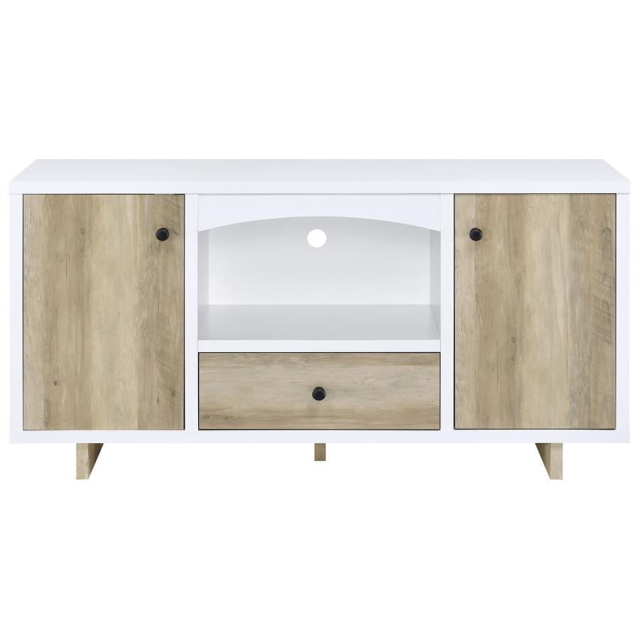 Dalton 2-door Storage Cabinet White and Distressed Pine - 950405
