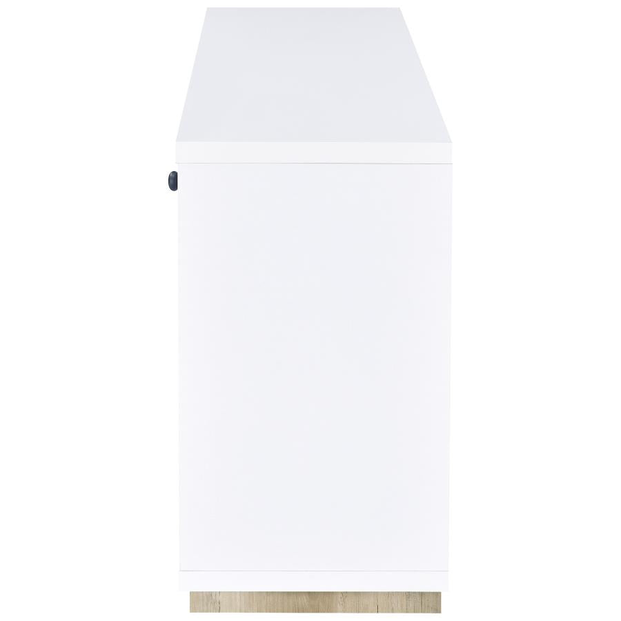 Dalton 2-door Storage Cabinet White and Distressed Pine - 950405