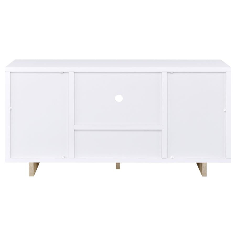 Dalton 2-door Storage Cabinet White and Distressed Pine - 950405