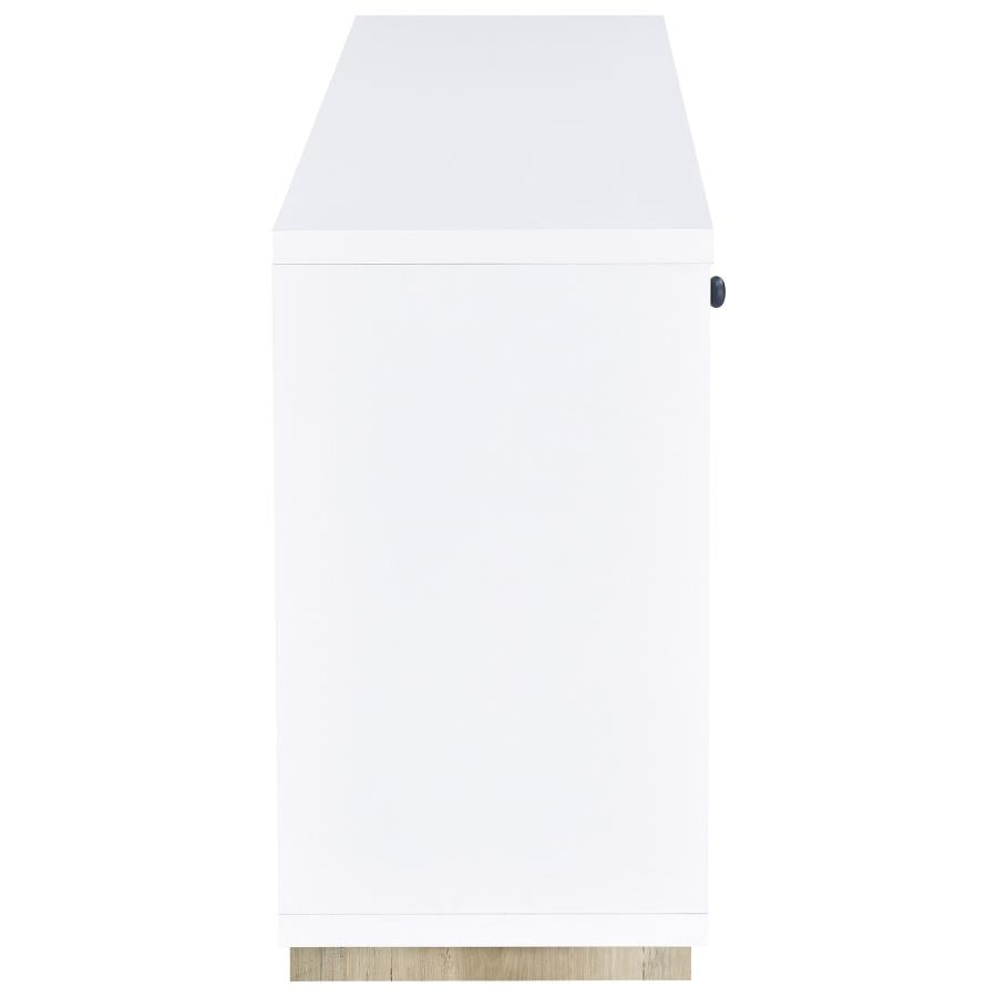 Dalton 2-door Storage Cabinet White and Distressed Pine - 950405